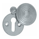 Frelan - Standard Profile Reeded Covered Keyhole Escutcheon - Satin Chrome - JR9PC - Choice Handles