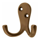 Frelan - Double Robe Hook 53mm x 27mm - Antique Brass - JV62AB - Choice Handles
