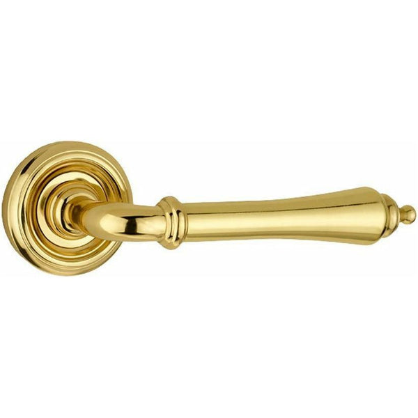 Frelan - Camille Door Handles On Round Rose  - Polished Brass  - JV651PB - Choice Handles