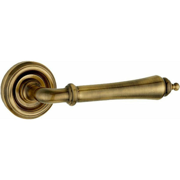 Frelan - Camille Door Handles On Round Rose  - Antique Brass  - JV651AB - Choice Handles