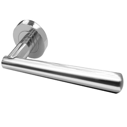 Frelan  - Rosetta Door Handles On Round Rose  - Polished Chrome - JV843PC - Choice Handles