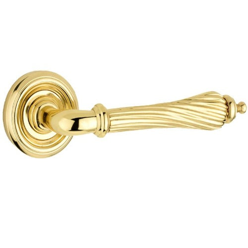 Frelan  - Giselle Door Handles On Round Rose  - Polished Brass - JV652PB - Choice Handles