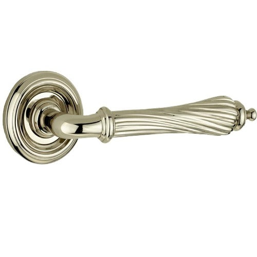 Frelan  - Giselle Door Handles On Round Rose  - Polished Nickel - JV652PN - Choice Handles