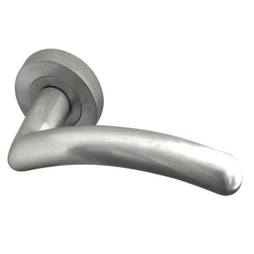 Frelan Hardware - Mailand Door Handles On Rose - Satin Chrome - JV710SC - Choice Handles