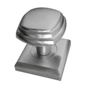 Frelan Hardware - Art Deco Square Moritce Door Knob On Rose  - Satin Chrome - JV74SC - Choice Handles