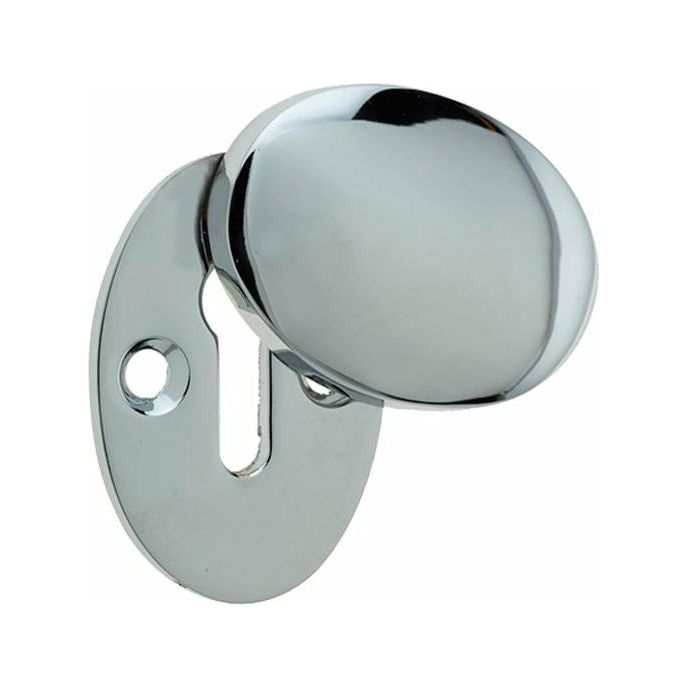 Frelan - Standard Profile Oval Covered Escutcheon - Polished Chrome - JV75PC - Choice Handles