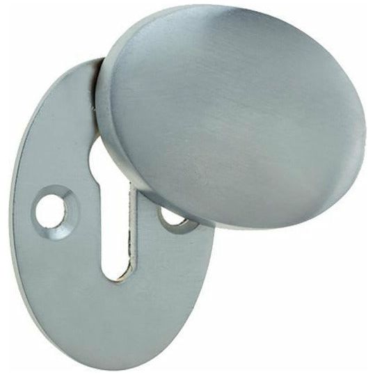 Frelan - Standard Profile Oval Covered Escutcheon - Satin Chrome - JV75SC - Choice Handles