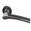 Frelan Hardware - Arkus Door Handles On Round Rose  - Black Nickel/Polished Chrome - JV760PCBN - Choice Handles