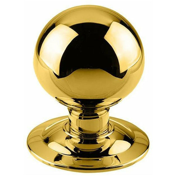 Frelan - Centre Door Knob (75mm Diameter) - Polished Brass - JV830PB - Choice Handles