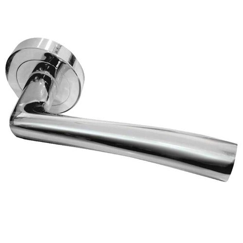 Frelan  - Opal Door Handles On Round Rose  - Polished Chrome - JV844PC - Choice Handles