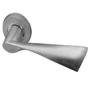 Frelan  - Comet Door Handles On Round Rose  - Satin Nickel - JV845SN - Choice Handles