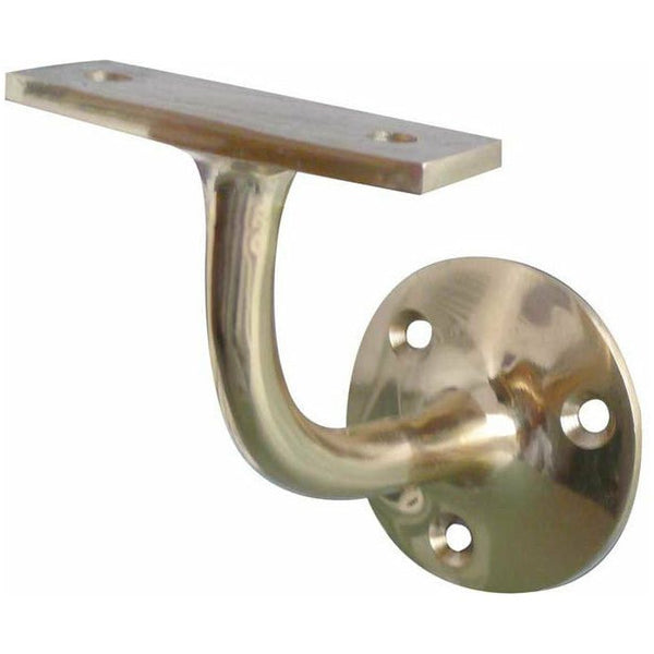 Frelan - Heavy Duty Handrail Bracket 75mm - Polished Brass - JV85HBPB - Choice Handles