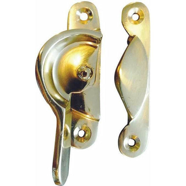 Frelan - Narrow Fitch Sash Window Fastener - Polished Brass - JV89NPB - Choice Handles