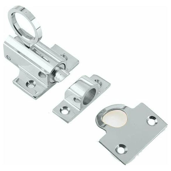 Frelan - Fanlight Window Catch With Ring Pull (63mm) - Polished Chrome - JV950PC - Choice Handles