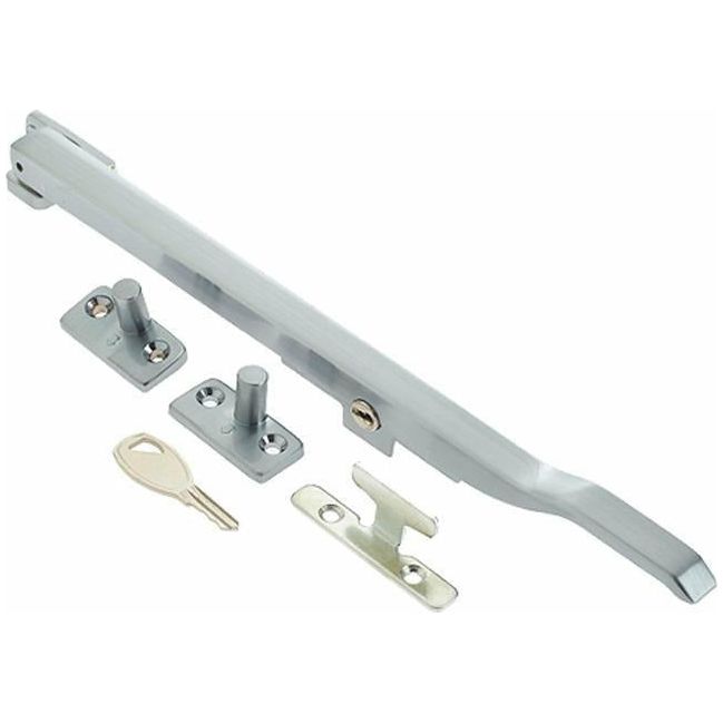 Frelan - Lockable Casement Window Stay 250mm  (10") - Satin Chrome - JW77LSC - Choice Handles