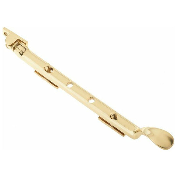 Frelan - Heavy Casement Spoon End Window Stay 305mm (12") - Polished Brass - JV44BPB - Choice Handles