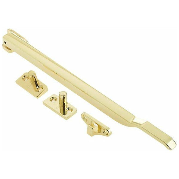 Frelan - Non-Lockable Casement Window Stay 250mm (10") - Polished Brass - JW77PB - Choice Handles