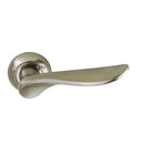 Darcel - Juliette Door Lever Handle On Round Rose, Satin Nickel - DCJUL-SN - Choice Handles