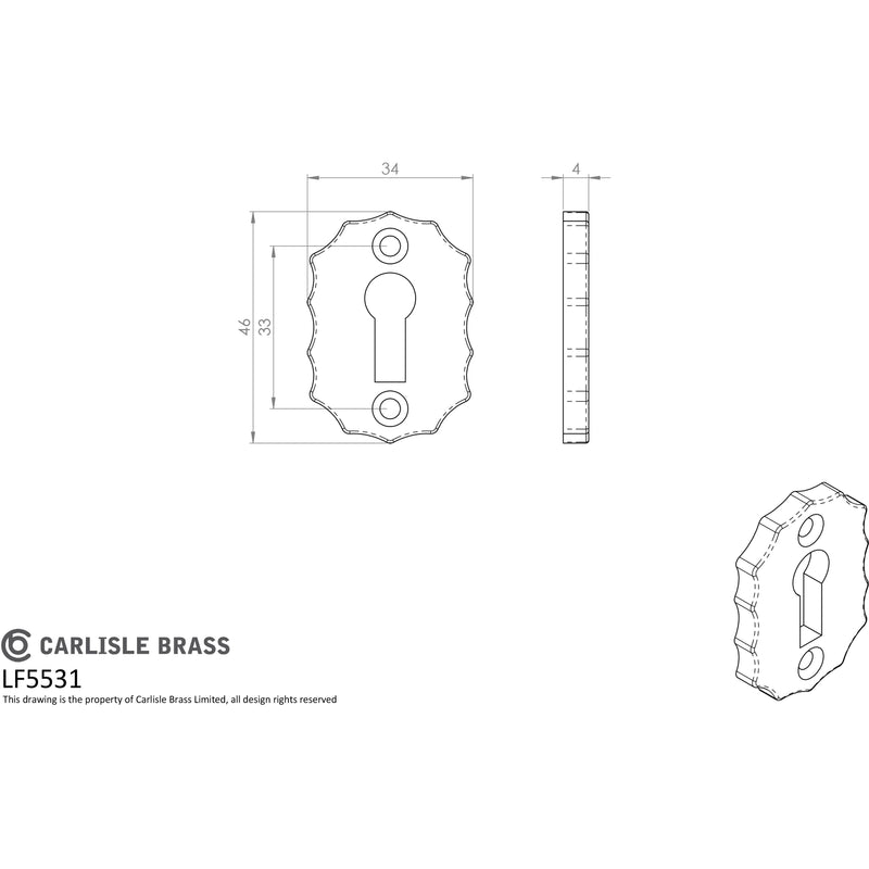 Carlisle Brass - Floral Escutcheon - Black Antique - LF5531 - Choice Handles