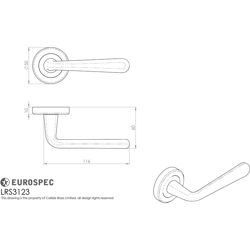 Eurospec - Lever on Rose - Satin Chrome - LRS3123SC - Choice Handles