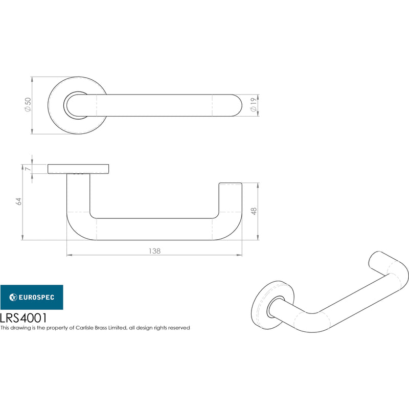 Eurospec - Safety Lever on Sprung Rose - Satin Anodised Aluminium - LRS4001SAA - Choice Handles