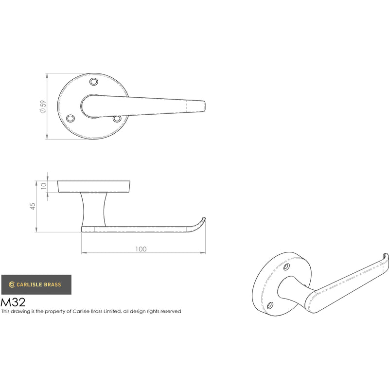 Carlisle Brass - Victorian Lever on Round Rose - Polished Brass - M32 - Choice Handles