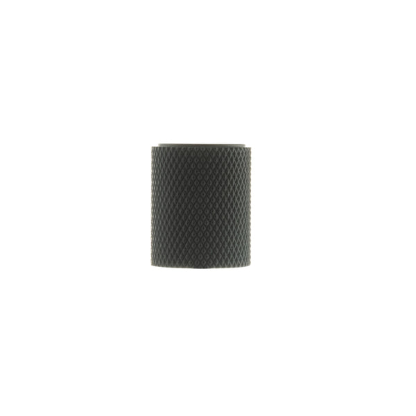 Millhouse Brass Watson Cylinder Knurled Cabinet Knob on Concealed Fix - Matt Black - MHCK1820MB - Choice Handles