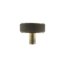 Millhouse Brass Hargreaves Disc Knurled Cabinet Knob on Concealed Fix - Antique Brass - MHCK1935AB - Choice Handles