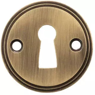 Millhouse Brass Solid Brass Open Key Hole Escutcheon - Antique Brass - MHRKEAB (Pair) - Choice Handles