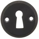 Millhouse Brass Solid Brass Open Key Hole Escutcheon - Matt Black - MHRKEMB (Pair) - Choice Handles