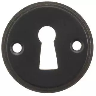 Millhouse Brass Solid Brass Open Key Hole Escutcheon - Matt Black - MHRKEMB (Pair) - Choice Handles