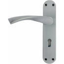 Darcel - Moselle Lever Latch Handle On Back Plate, Satin Chrome - DCMOLT-SC - Choice Handles