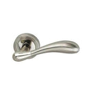 Darcel - Mimi Door Lever Handle On Round Rose, Satin Nickel/Polished Nickel - DCMIM-SNNP - Choice Handles