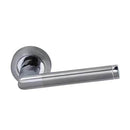 Darcel - Nathalie Door Lever Handle On Round Rose, Satin Chrome/Polished Chrome - DCNAT-SPC - Choice Handles