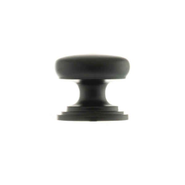 Atlantic - Old English Lincoln Solid Brass Victorian Cabinet Knob 32mm on Concealed Fix - Matt Black - OEC1232MB - Choice Handles
