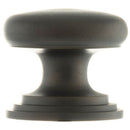 Old English Lincoln Solid Brass Victorian Knob 38mm on Concealed Fix - Urban Dark Bronze - Choice Handles