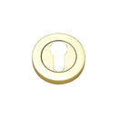 Darcel - Round Euro Profile Escutcheon, Polished Brass - FEESC-PB (Pair) - Choice Handles