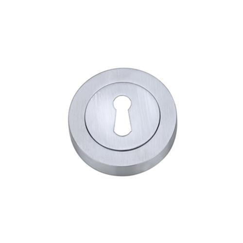 Darcel - Round Key Hole Escutcheon, Satin Chrome - FESC-SC (Pair) - Choice Handles