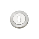 Darcel - Round Key Hole Escutcheon, Satin Nickel/Polished Chrome - FESC-SNCP (Pair) - Choice Handles