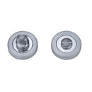 Darcel - Bathroom Round Thumb Turn and Release, Satin Chrome / Polished Chrome - FWCTT-SPC - Choice Handles