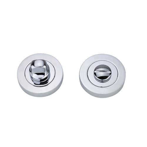Darcel - Bathroom Round Thumb Turn and Release, Chrome Polished - FWCTT-PC - Choice Handles
