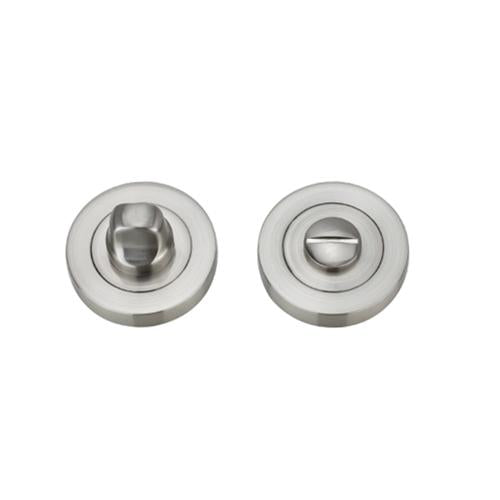 Darcel - Bathroom Round Thumb Turn and Release, Satin Nickel - FWCTT-SN - Choice Handles