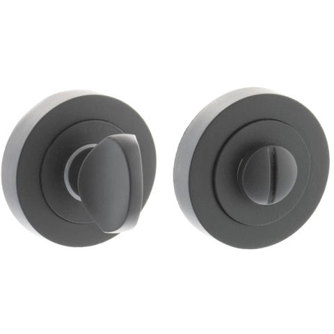 STATUS WC Turn and Release on Round Rose - Matt Black - S2WCRMB - Choice Handles