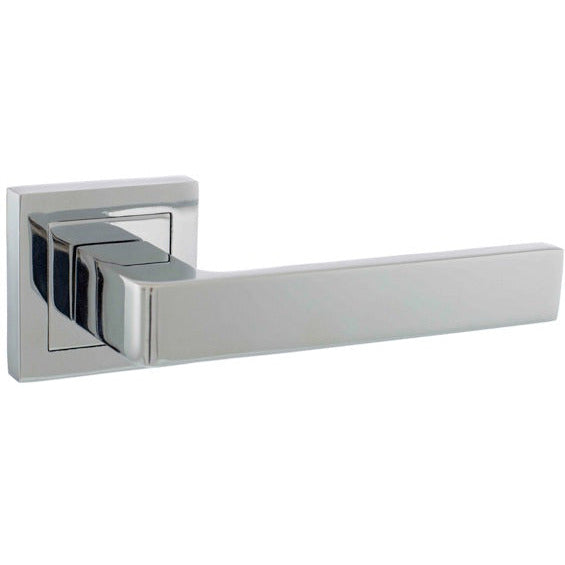 STATUS Montana Designer Lever on S4 Square Rose - Polished Chrome - S40SPC - Choice Handles