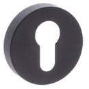 STATUS Euro Escutcheon on S4 Round Rose - Matt Black - S4ESCERMB  - (Pair) - Choice Handles