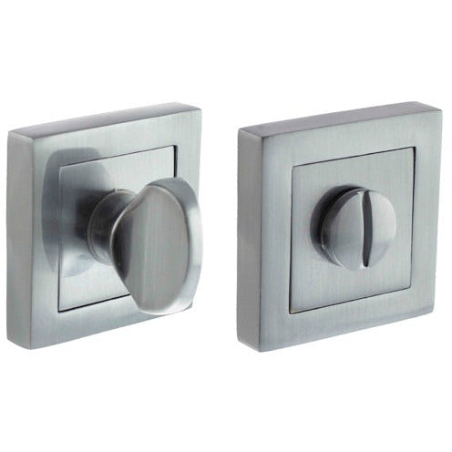 STATUS WC Turn and Release on S4 Square Rose - Satin Chrome - S4WCSSC - Choice Handles