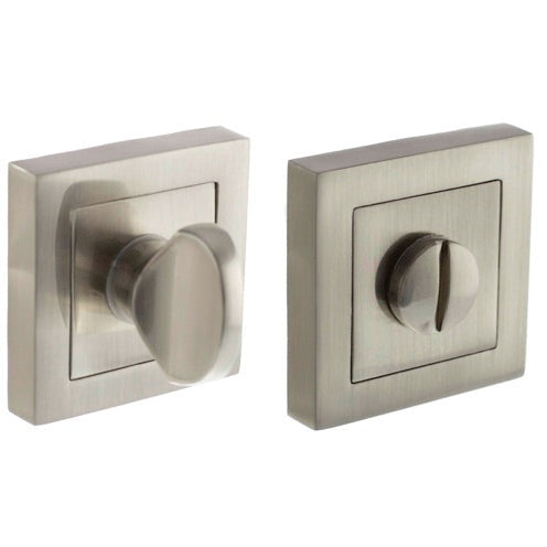STATUS WC Turn and Release on S4 Square Rose - Satin Nickel - S4WCSSN - Choice Handles
