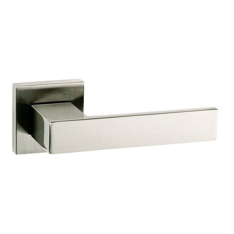 Atlantic - Senza Pari Panetti Designer Lever on Flush Square Rose - Satin Nickel - SP217SN - Choice Handles