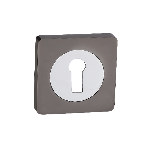 Darcel - Square Key Hole Escutcheon, Black Nickel - FSESC-BN (Pair) - Choice Handles