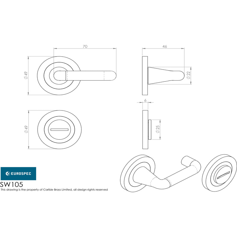 Eurospec - Steelworx 316 Turn and Release - Satin Stainless Steel - SW105-ISSS - Choice Handles